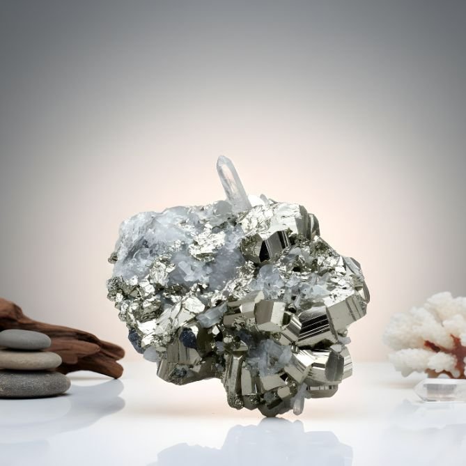 Raw Pyrite with Quartz